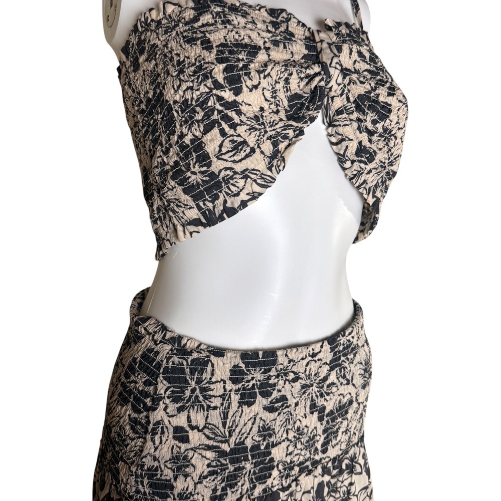 AE Boho Floral 2 Piece Set Womens M Smocked Crop Top Maxi Skirt American Eagle